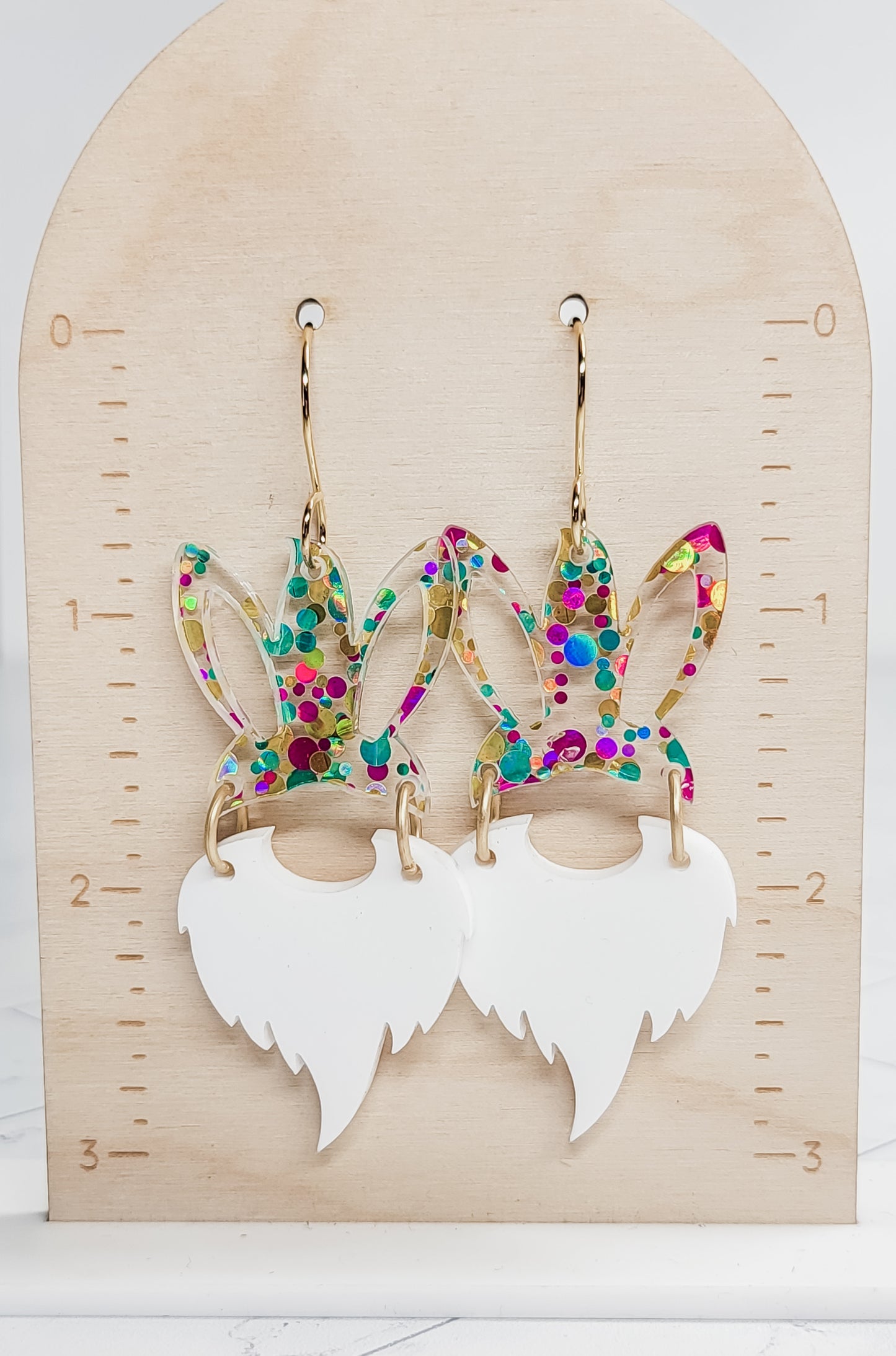 Confetti Gnome Bunny Earrings