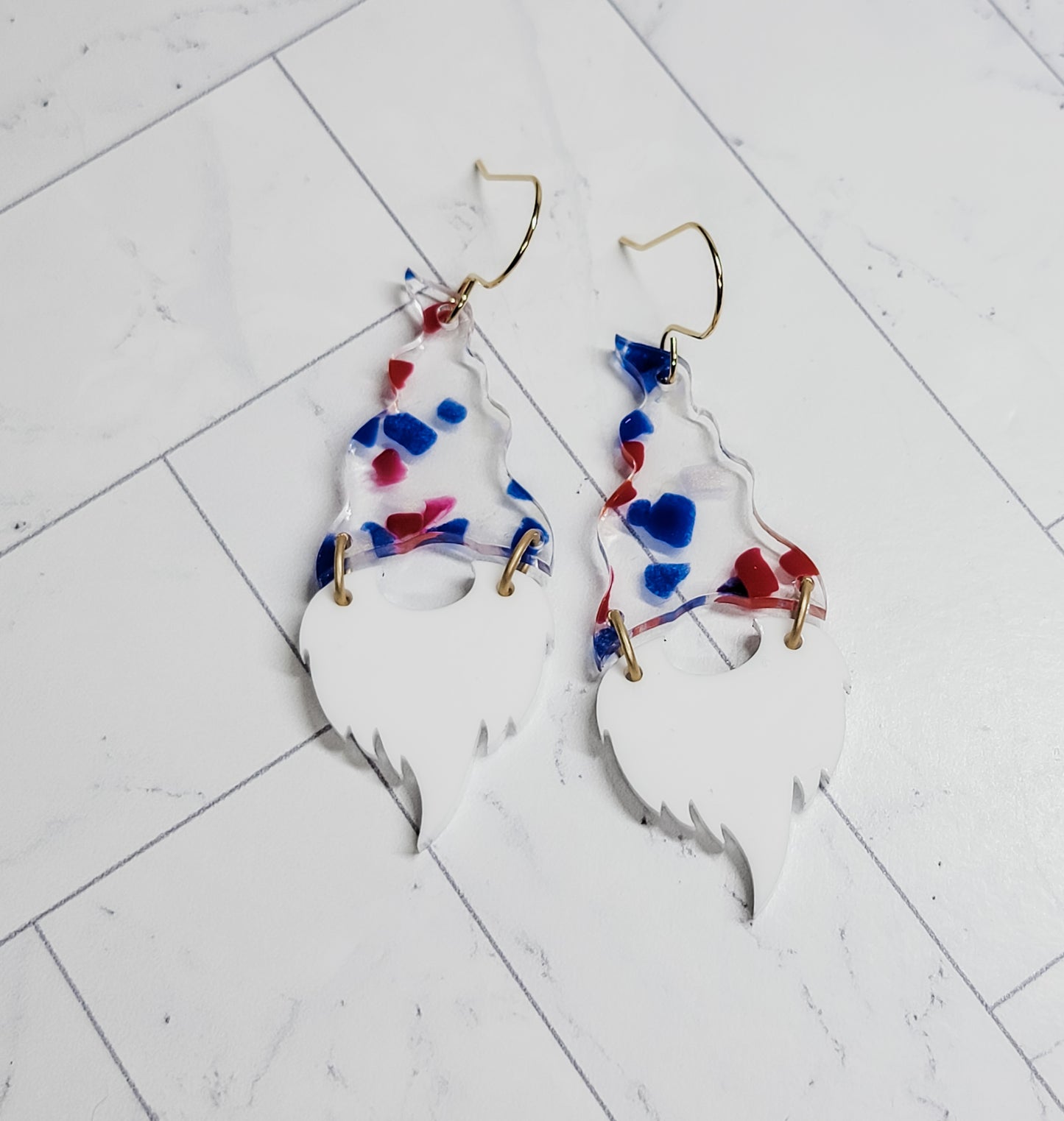 Red, White, & Blue Gnome Earrings