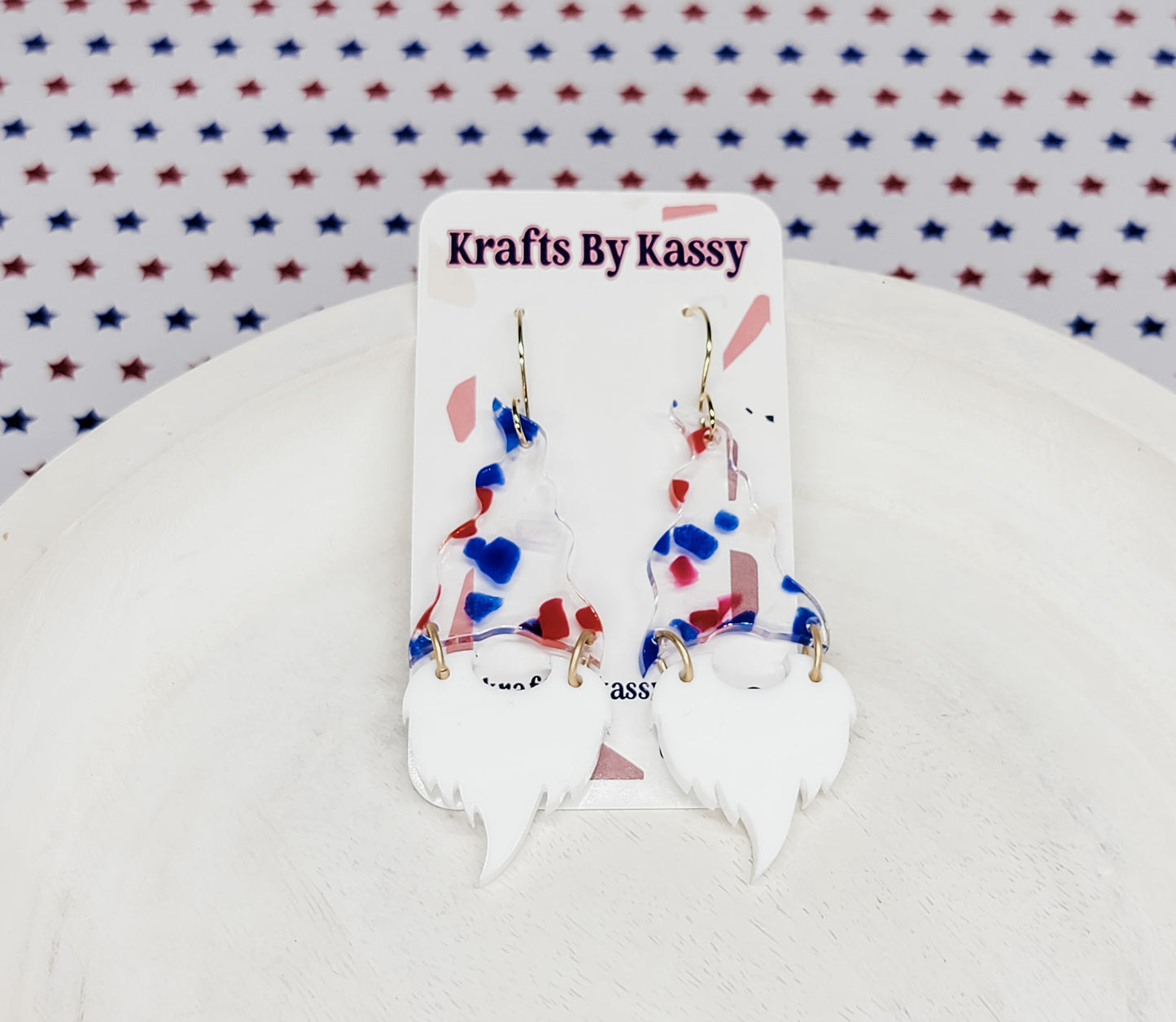 Red, White, & Blue Gnome Earrings