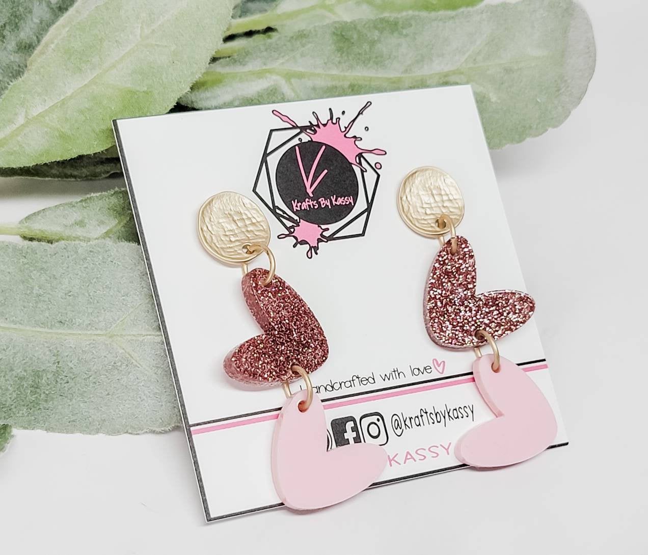 Heart Dangle Earrings, Valentine's Day Earrings, Gift For Her, Acrylic Heart Earrings, Hypoallergenic Posts, Statement Earrings, Jewelry