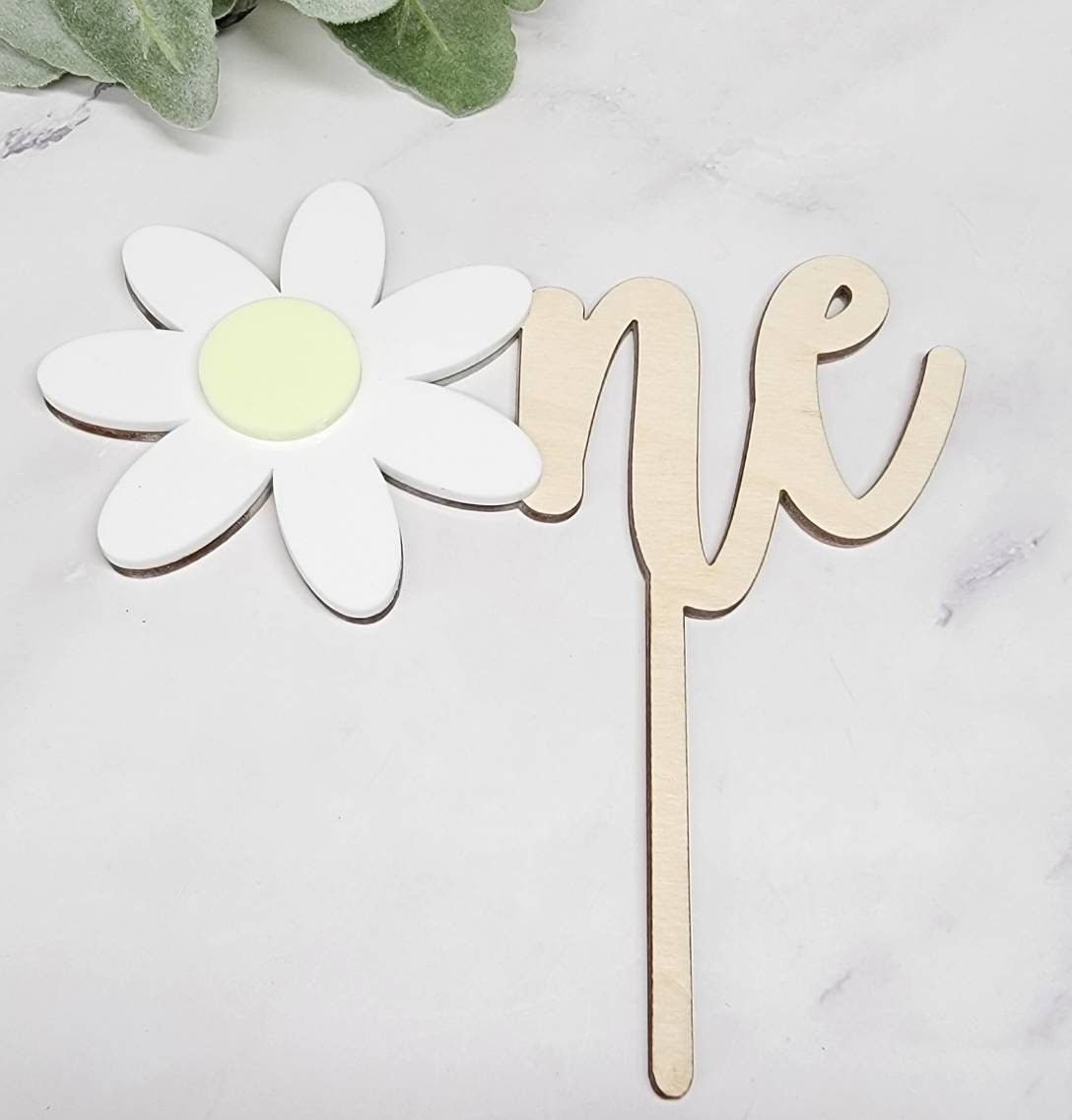 Daisy Cake Topper, One Cake Topper, First Birthday, First Birthday Photo Shoot Prop, Cake Topper Birthday, Spring Cake Smash Topper, Daisy