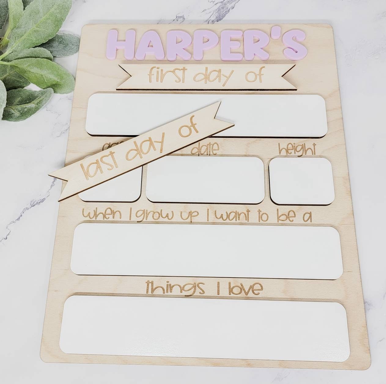 First Day of School Sign, Reusable Back to School Photo Prop, Personalized Interchangeable Sign, Last Day of School Sign