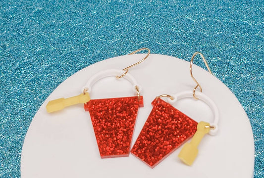 Sand Bucket Earrings, Beach Accessories, Ocean Jewelry, Beach Bum Accessory, Fun Beach Earring, Hypoallergenic Dangle