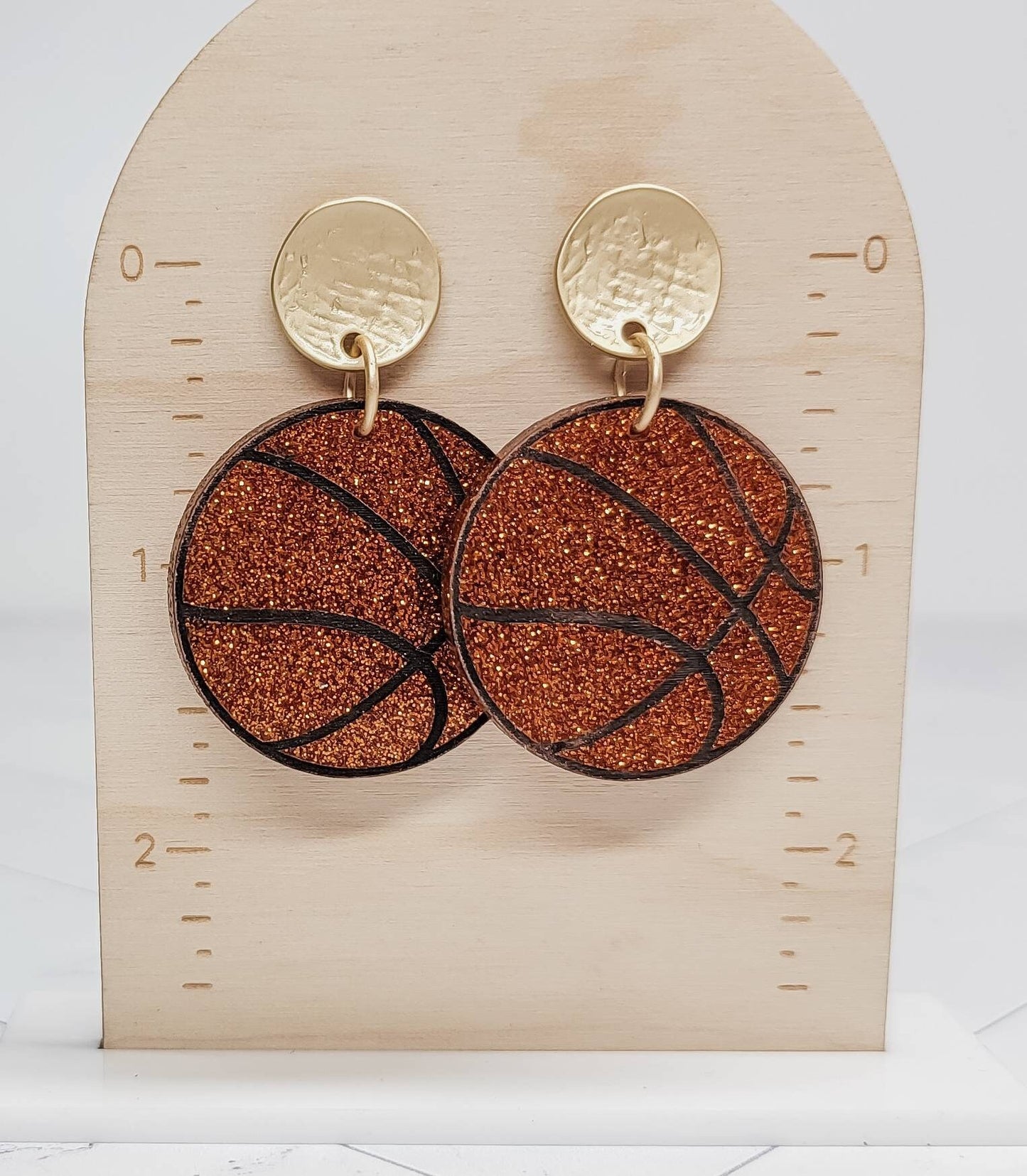 Basketball Earrings, Sports Jewelry, Statement Acrylic Earrings, Basketball Acrylic Dangles, Sports Mama Gift