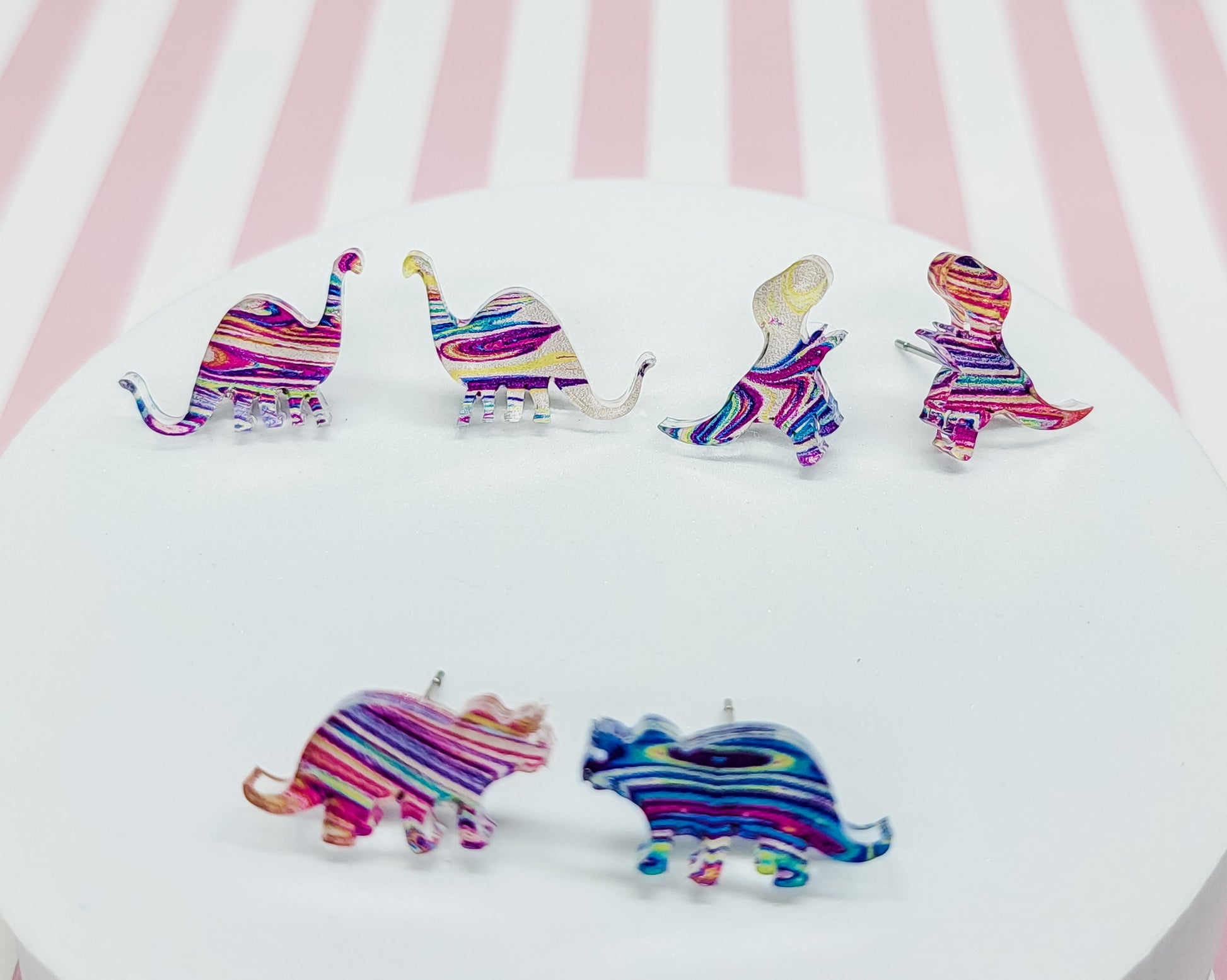 Dinosaur Studs, Dino Earrings, Dino Accessories, Statement Acrylic Earrings, Acrylic Earrings, Dinosaur Jewelry