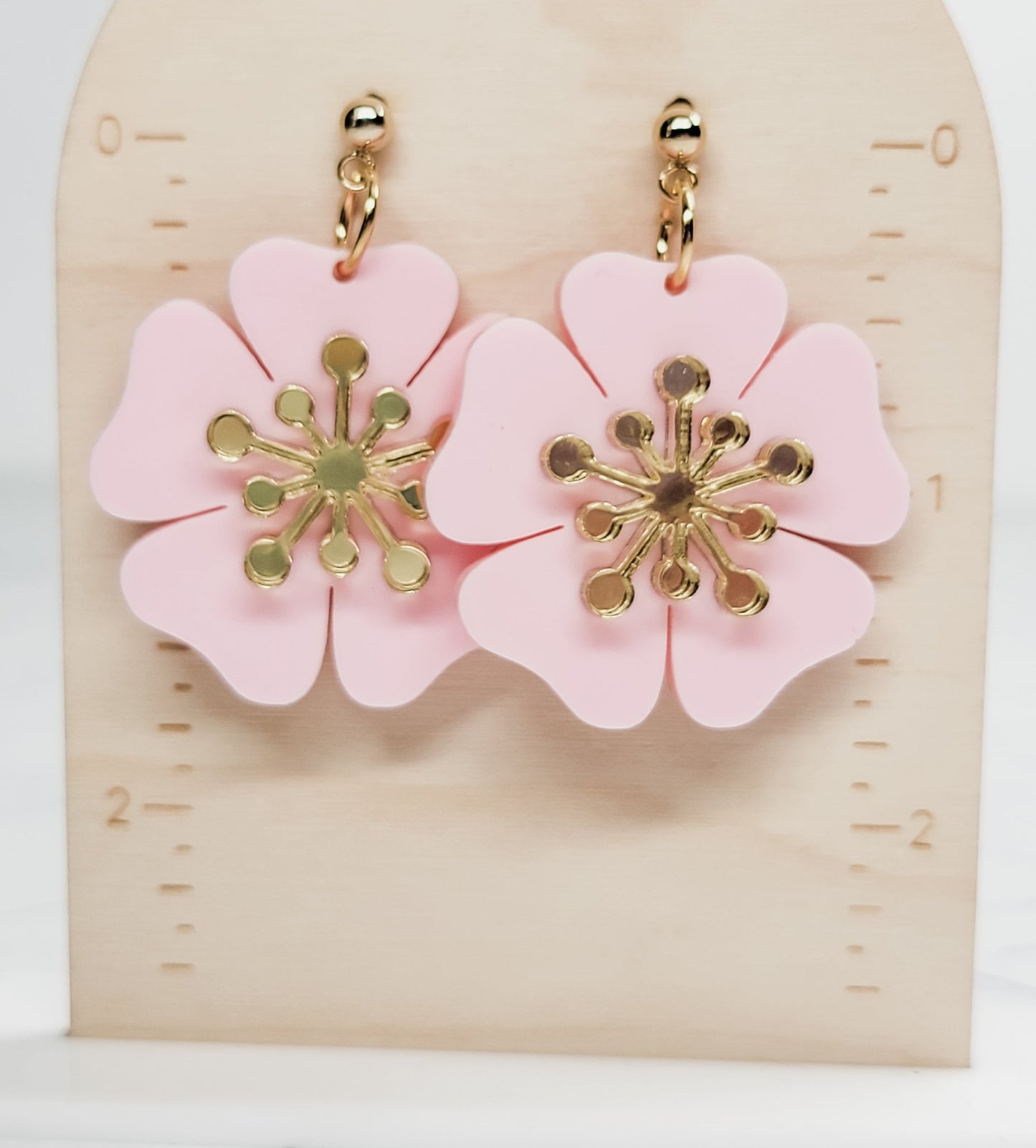 Flower Acrylic Earrings, Summer Earrings, Floral Jewelry, Beach Accessories, Pink Flower Earrings