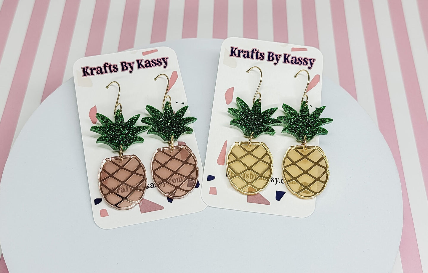 Pineapple Acrylic Earrings, Summer Jewelry, Fruit Earrings, Glitter Pineapple Earrings, Tropical Accessories