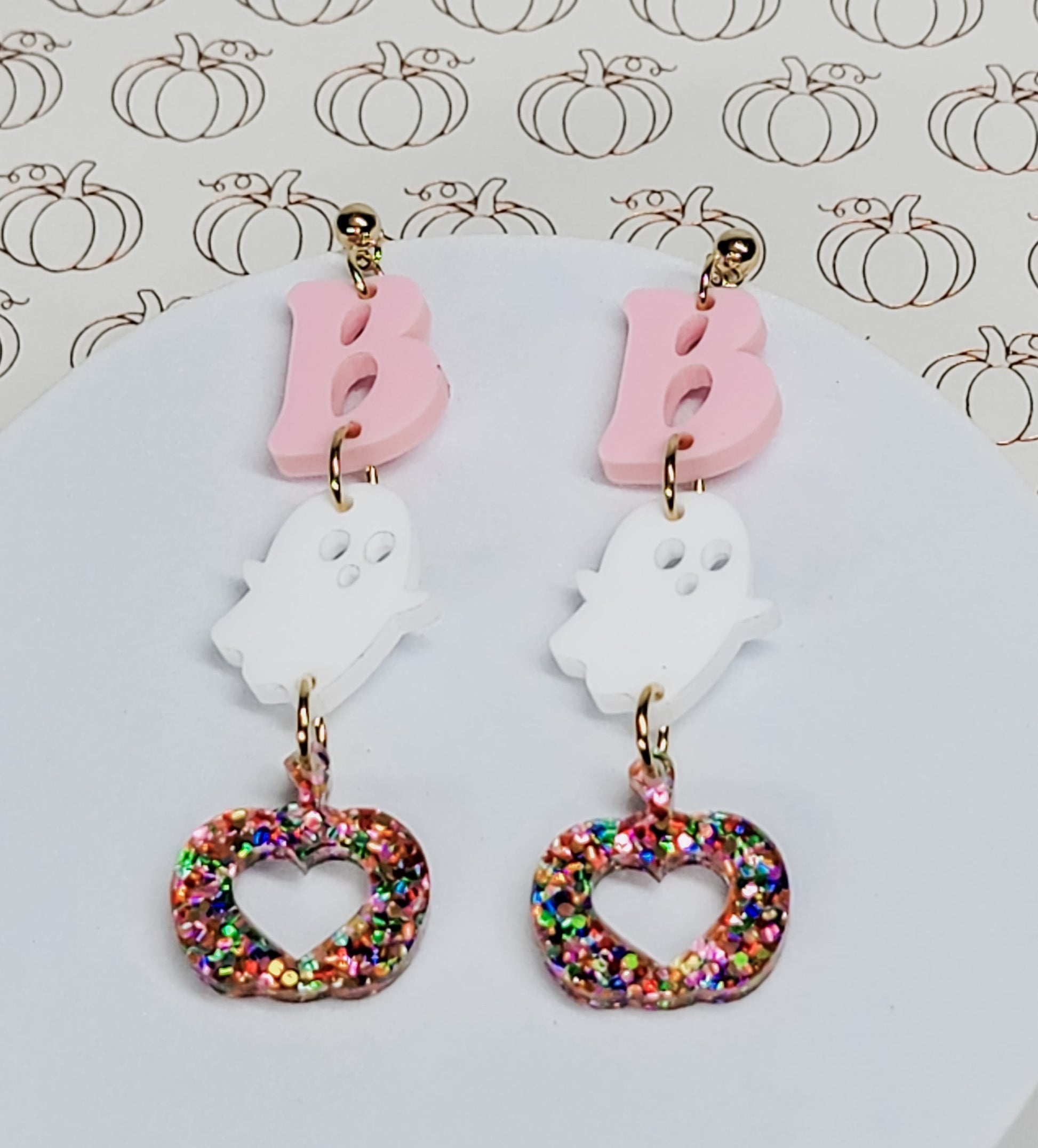 Stacked Pumpkin Earrings, Halloween Earrings, Acrylic Pumpkin Earrings, Statement Earrings, Fall Jewelry, Halloween Lover Gift