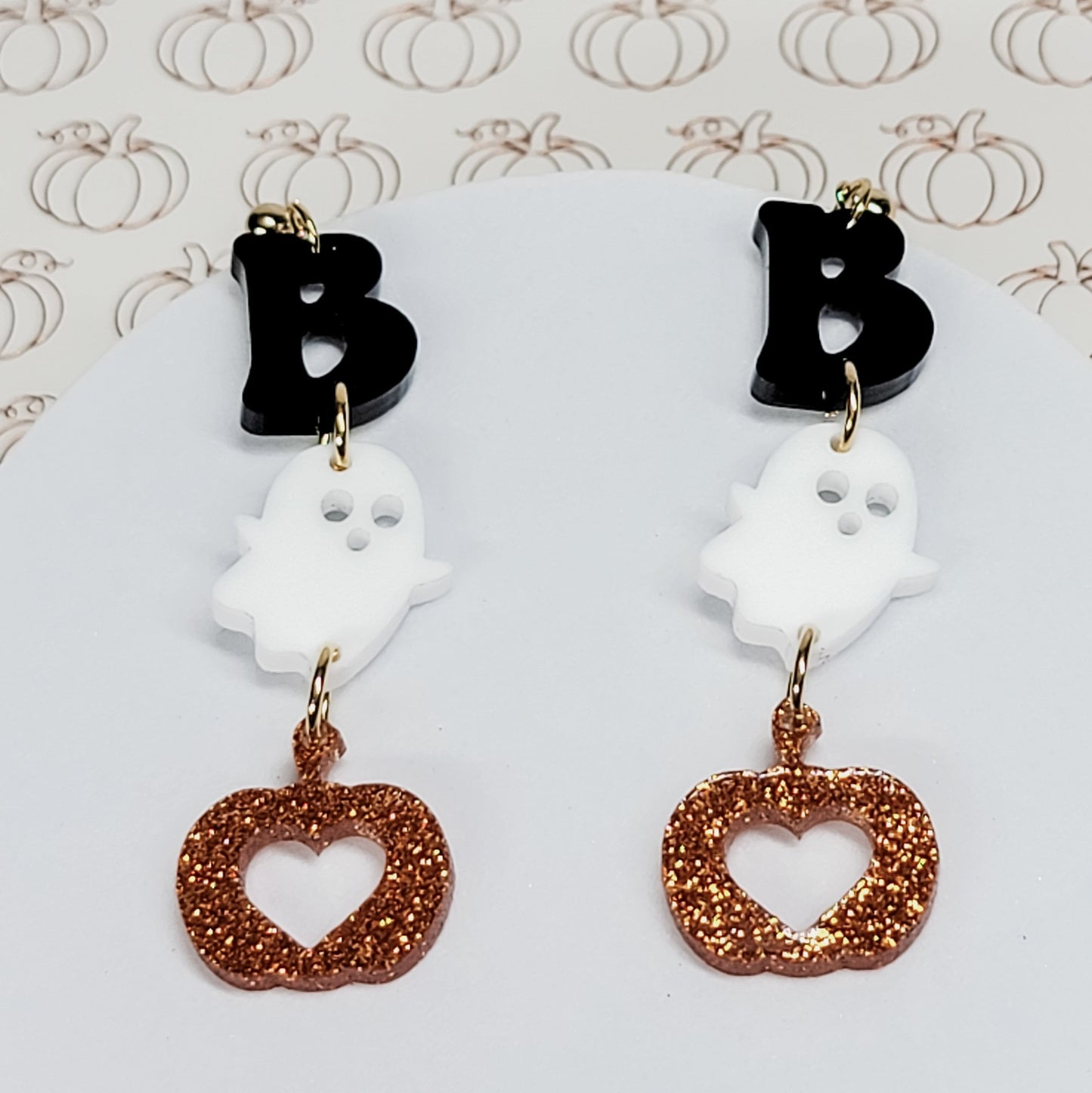 Stacked Pumpkin Earrings, Halloween Earrings, Acrylic Pumpkin Earrings, Statement Earrings, Fall Jewelry, Halloween Lover Gift