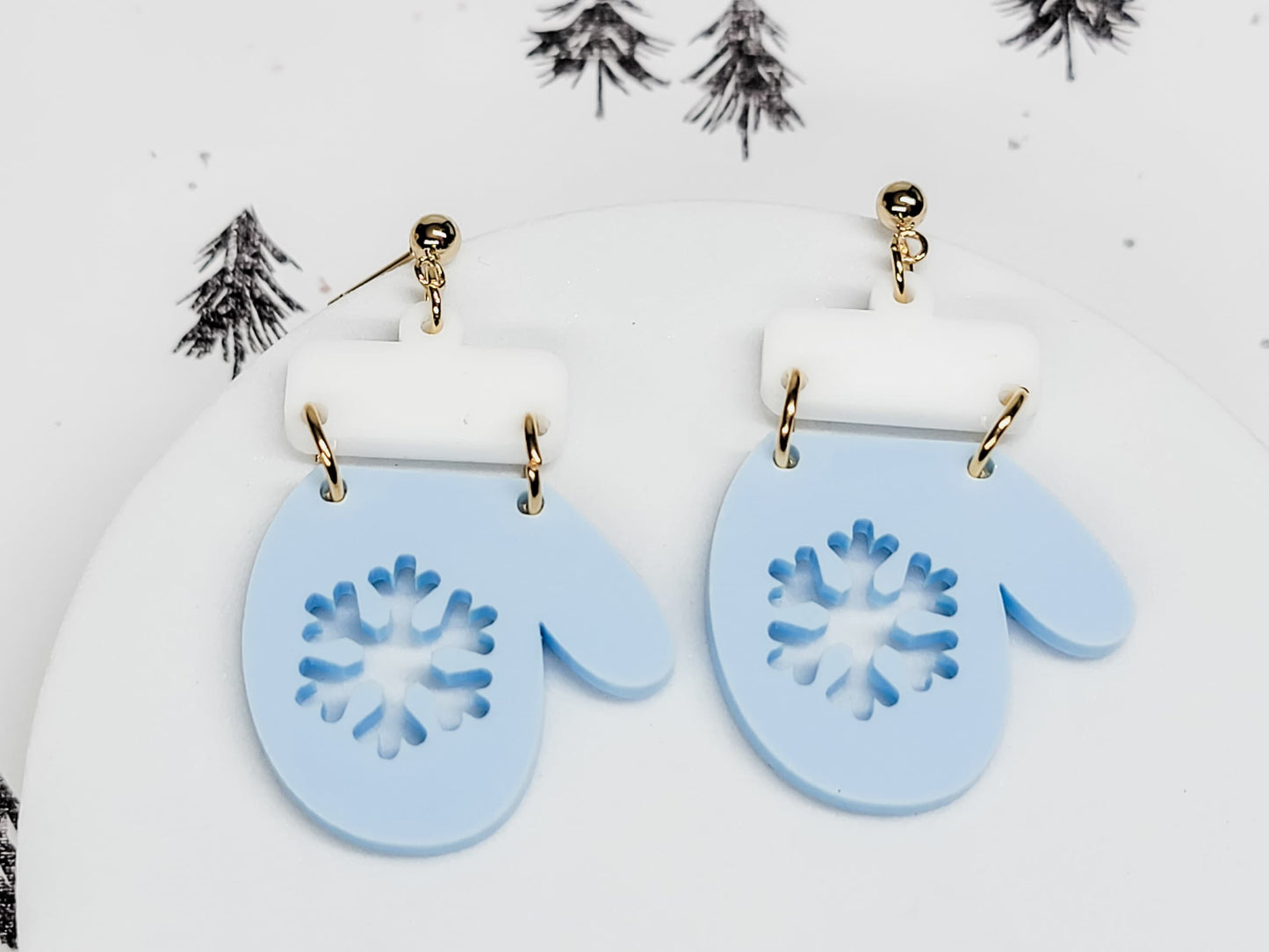 Mitten Earrings, Winter Jewelry, Christmas Earrings, Holiday Winter Accessories, Statement Acrylic Earrings, Fun Winter Accessories